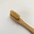 Close up of bamboo toothbrush nylon bristles